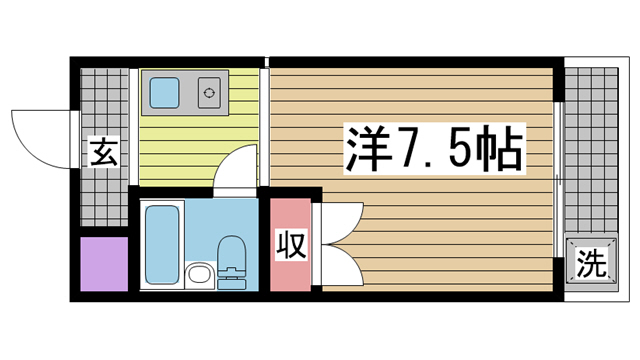 神戸市灘区烏帽子町(JR東海道本線(近畿)六甲道)のマンション賃貸物件 間取画像