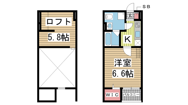 神戸市長田区浜添通(神戸市営地下鉄海岸線苅藻)のアパート賃貸物件 間取画像