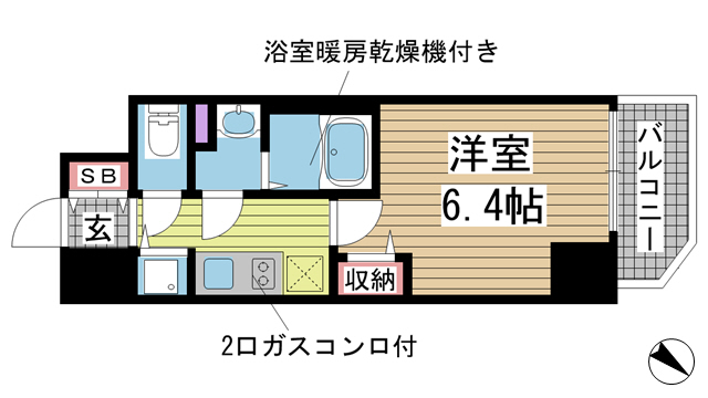 神戸市中央区栄町通(JR東海道本線(近畿)元町)のマンション賃貸物件 間取画像