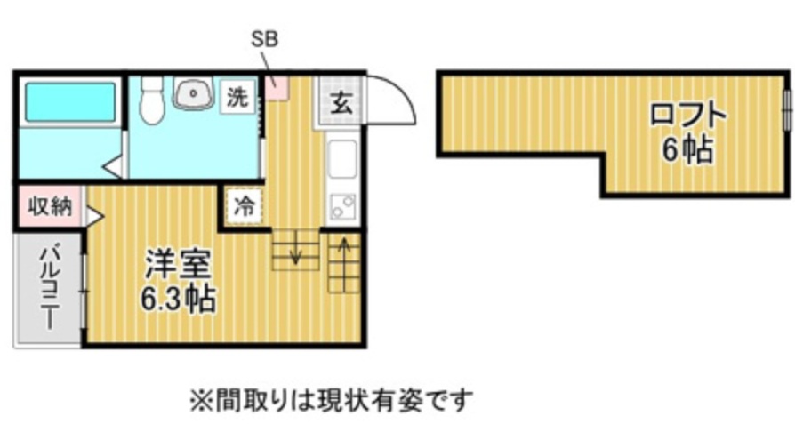 神戸市長田区海運町(JR山陽本線鷹取)のアパート賃貸物件 間取画像