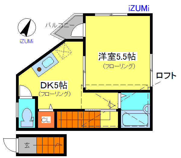 神戸市長田区菅原通(神戸高速線高速長田)のアパート賃貸物件 間取画像