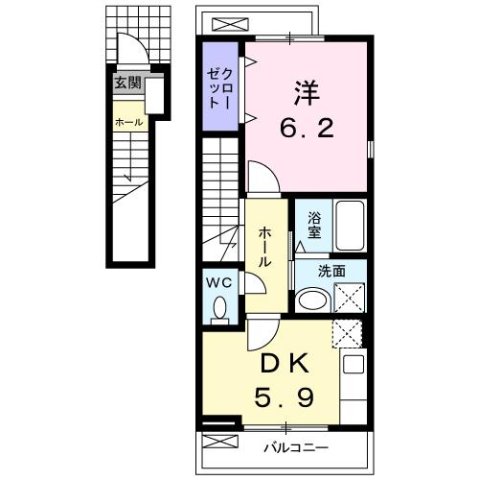 尼崎市南塚口町(阪急神戸線塚口)のアパート賃貸物件 間取画像