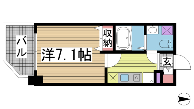 神戸市兵庫区門口町(JR山陽本線兵庫)のマンション賃貸物件 間取画像