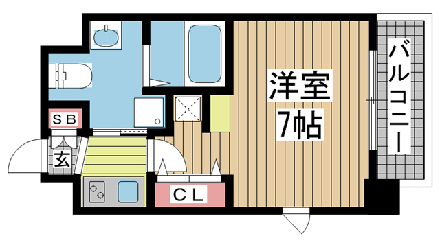神戸市中央区二宮町(JR東海道本線(近畿)三ノ宮)のマンション賃貸物件 間取画像