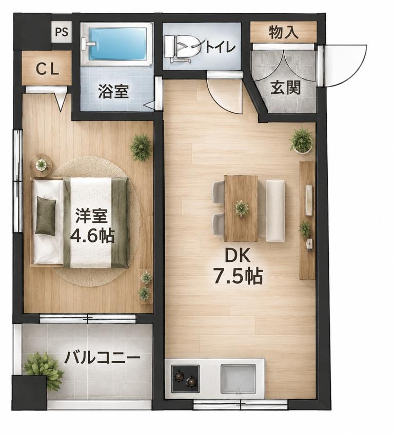 神戸市灘区将軍通(阪急神戸線六甲)のマンション賃貸物件 間取画像