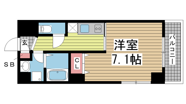 神戸市中央区生田町(JR東海道本線(近畿)三ノ宮)のマンション賃貸物件 間取画像
