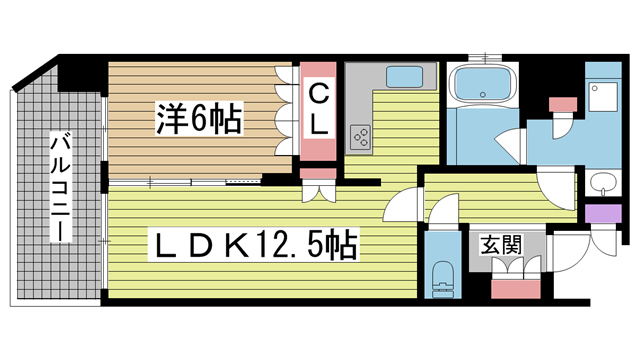 神戸市中央区海岸通(JR東海道本線(近畿)元町)のマンション賃貸物件 間取画像