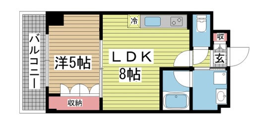 神戸市中央区下山手通(JR東海道本線(近畿)元町)のマンション賃貸物件 間取画像