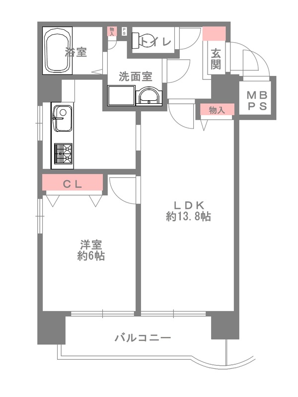 神戸市中央区浜辺通(ポートアイランド線貿易センター)のマンション賃貸物件 間取画像