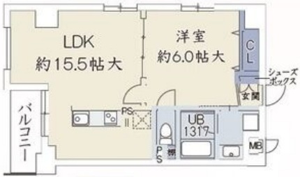 神戸市東灘区魚崎北町(阪神本線青木)のマンション賃貸物件 間取画像
