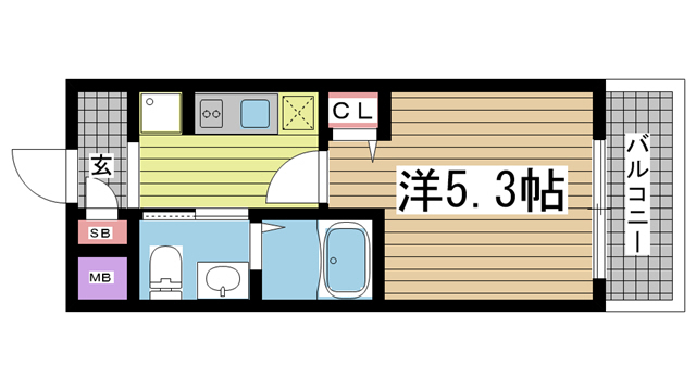 神戸市兵庫区駅南通(JR山陽本線兵庫)のマンション賃貸物件 間取画像