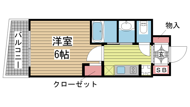 神戸市中央区下山手通(神戸市営地下鉄線大倉山)のマンション賃貸物件 間取画像