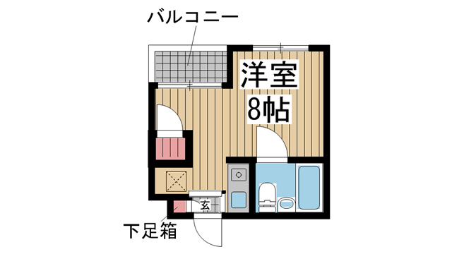 神戸市中央区二宮町(JR東海道本線(近畿)三ノ宮)のマンション賃貸物件 間取画像