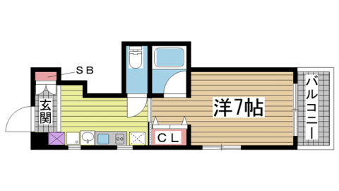 神戸市灘区王子町(阪急神戸線王子公園)のマンション賃貸物件 間取画像