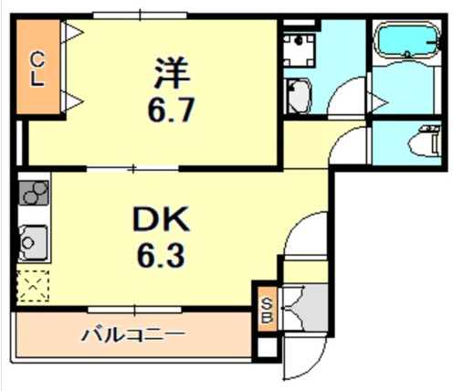 神戸市垂水区下畑町(JR山陽本線須磨)のアパート賃貸物件 間取画像