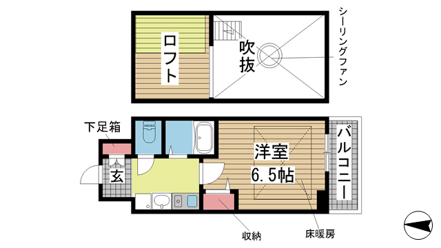神戸市中央区下山手通(神戸市営地下鉄線大倉山)のマンション賃貸物件 間取画像