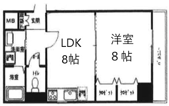神戸市兵庫区福原町(神戸高速線新開地)のマンション賃貸物件 間取画像