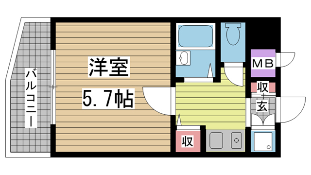 神戸市中央区元町通(JR東海道本線(近畿)神戸)のマンション賃貸物件 間取画像