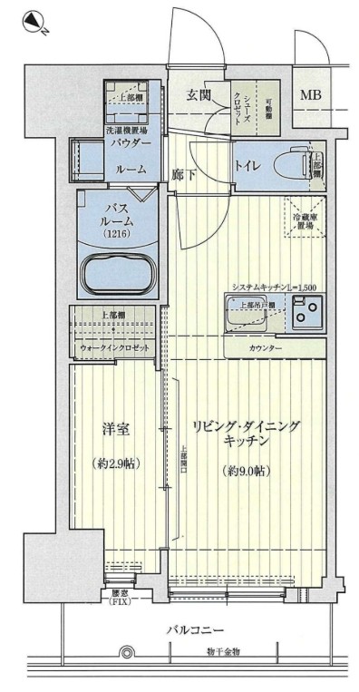 神戸市兵庫区西橘通(JR東海道本線(近畿)神戸)のマンション賃貸物件 間取画像