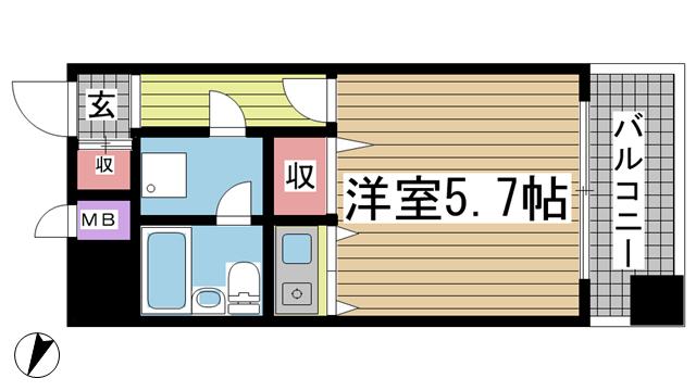 神戸市長田区野田町(JR山陽本線鷹取)のマンション賃貸物件 間取画像