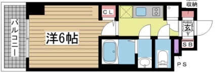 神戸市兵庫区東出町(JR東海道本線(近畿)神戸)のマンション賃貸物件 間取画像