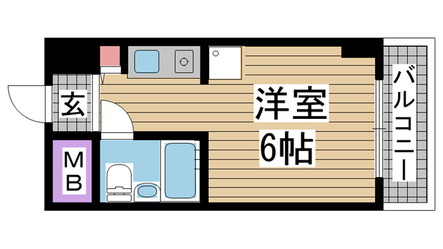 神戸市中央区御幸通(JR東海道本線(近畿)三ノ宮)のマンション賃貸物件 間取画像