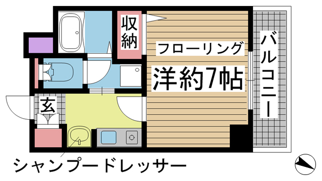 神戸市中央区元町通(JR東海道本線(近畿)神戸)のマンション賃貸物件 間取画像