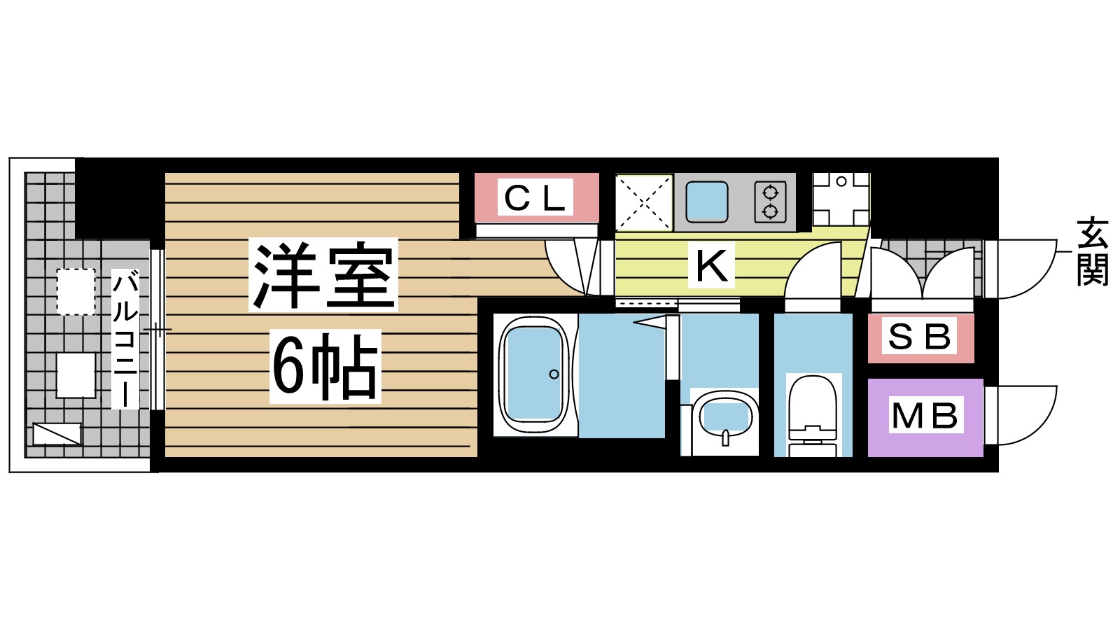 神戸市中央区下山手通(神戸市営地下鉄線大倉山)のマンション賃貸物件 間取画像