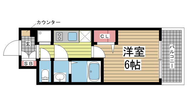 神戸市中央区布引町(JR東海道本線(近畿)三ノ宮)のマンション賃貸物件 間取画像