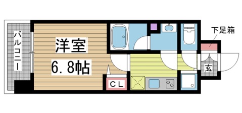 神戸市中央区割塚通(JR東海道本線(近畿)灘)のマンション賃貸物件 間取画像