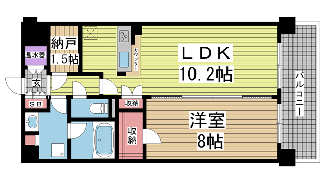 神戸市東灘区深江南町(阪神本線芦屋)のマンション賃貸物件 間取画像