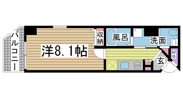 神戸市兵庫区中道通(神戸市営地下鉄線湊川公園)のマンション賃貸物件 間取画像