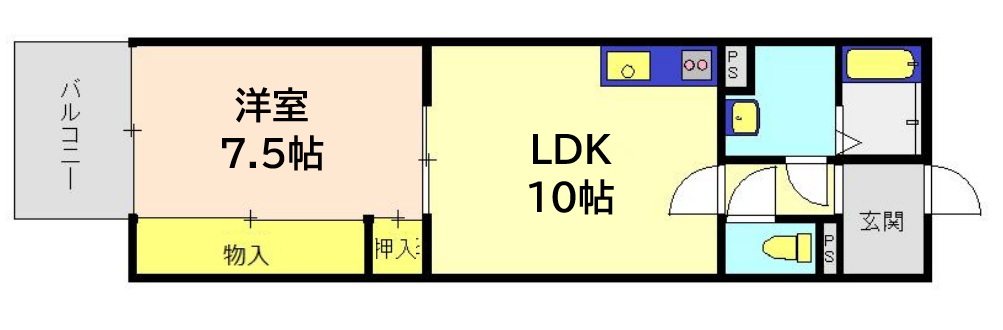 神戸市長田区二番町(JR山陽本線兵庫)のマンション賃貸物件 間取画像