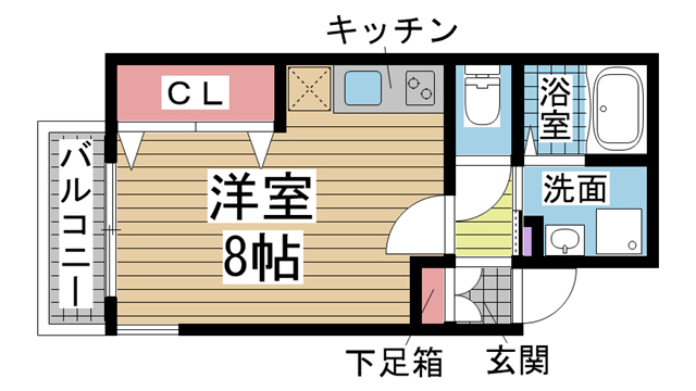 神戸市兵庫区塚本通(JR山陽本線兵庫)のマンション賃貸物件 間取画像