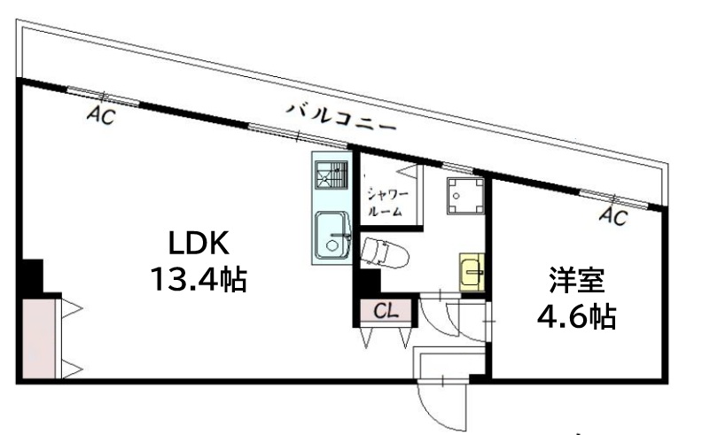 神戸市中央区北野町(JR東海道本線(近畿)三ノ宮)のマンション賃貸物件 間取画像