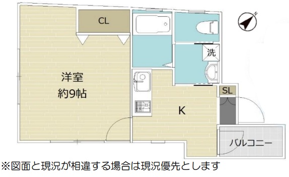 神戸市中央区橘通(JR東海道本線(近畿)神戸)のマンション賃貸物件 間取画像
