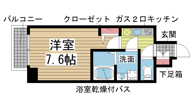 神戸市兵庫区荒田町(神戸市営地下鉄線湊川公園)のマンション賃貸物件 間取画像