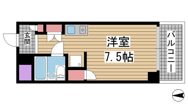 神戸市灘区岩屋中町(JR東海道本線(近畿)灘)のマンション賃貸物件 間取画像