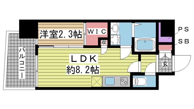 神戸市中央区日暮通(阪急神戸線春日野道)のマンション賃貸物件 間取画像