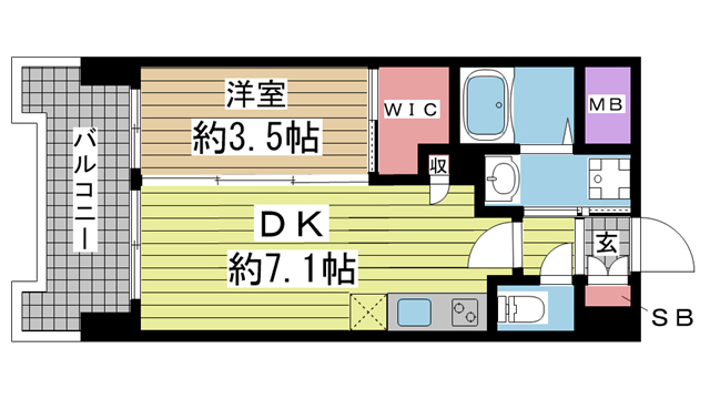 神戸市中央区日暮通(阪急神戸線春日野道)のマンション賃貸物件 間取画像