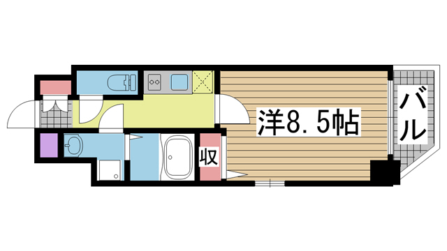 神戸市中央区相生町(JR東海道本線(近畿)神戸)のマンション賃貸物件 間取画像