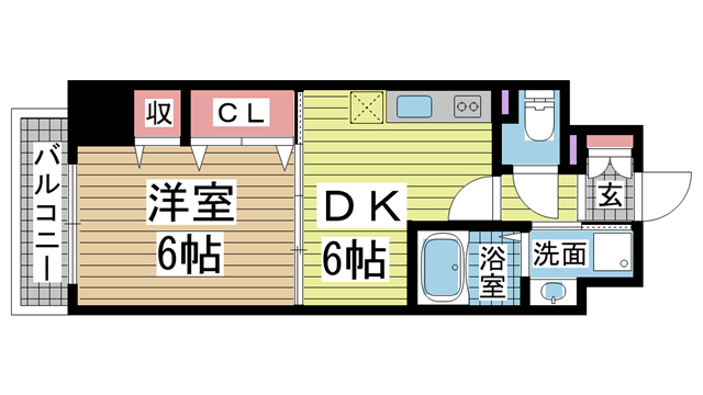 神戸市中央区浜辺通(JR東海道本線(近畿)三ノ宮)のマンション賃貸物件 間取画像