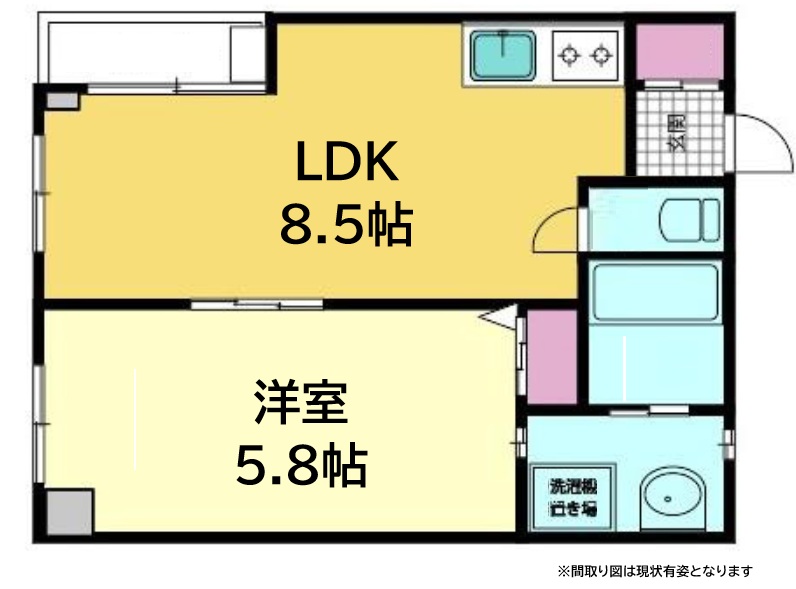 神戸市中央区筒井町(阪神本線春日野道)のマンション賃貸物件 間取画像
