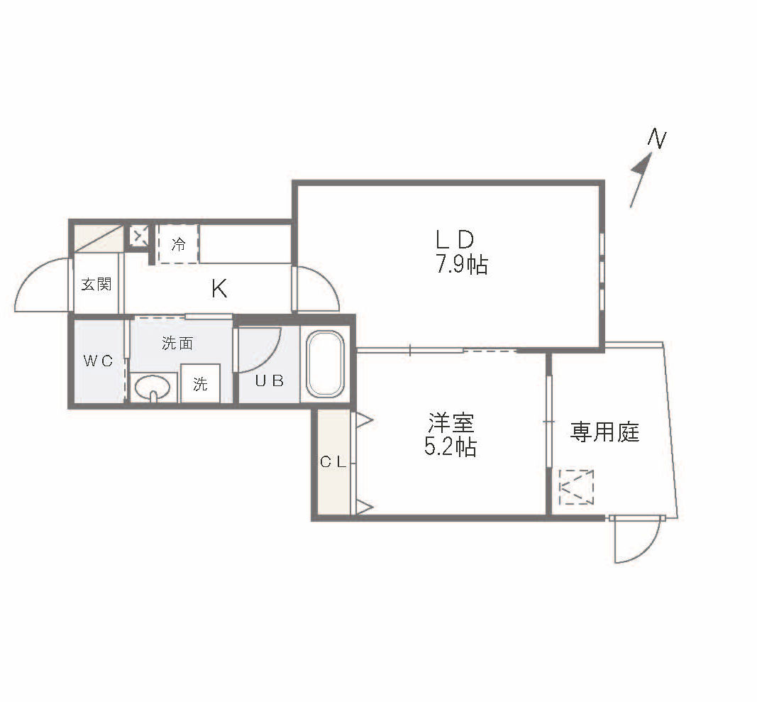 神戸市須磨区桜木町(山陽電鉄線須磨寺)のアパート賃貸物件 間取画像