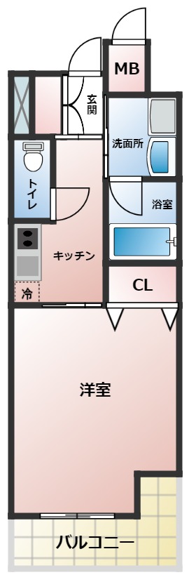 神戸市中央区日暮通(阪神本線春日野道)のマンション賃貸物件 間取画像