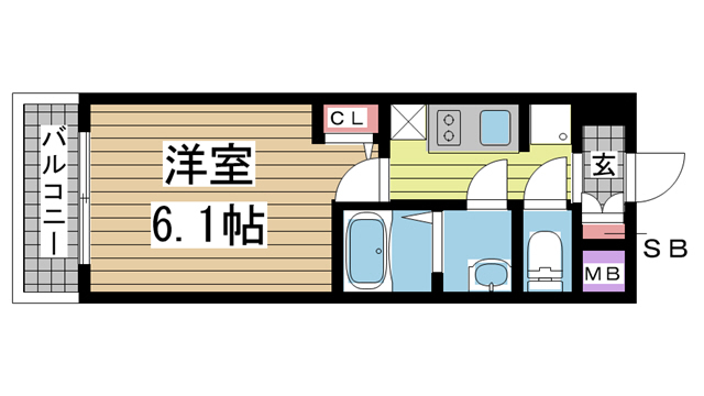 神戸市中央区布引町(JR東海道本線(近畿)三ノ宮)のマンション賃貸物件 間取画像