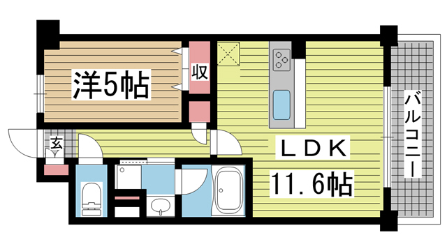 神戸市東灘区御影塚町(阪神本線新在家)のマンション賃貸物件 間取画像