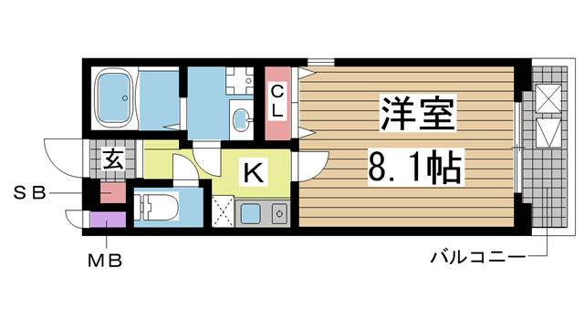 神戸市灘区深田町(JR東海道本線(近畿)六甲道)のマンション賃貸物件 間取画像