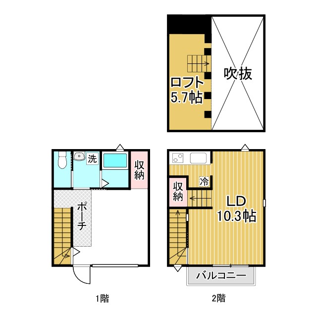 神戸市垂水区塩屋町(JR山陽本線塩屋)のアパート賃貸物件 間取画像