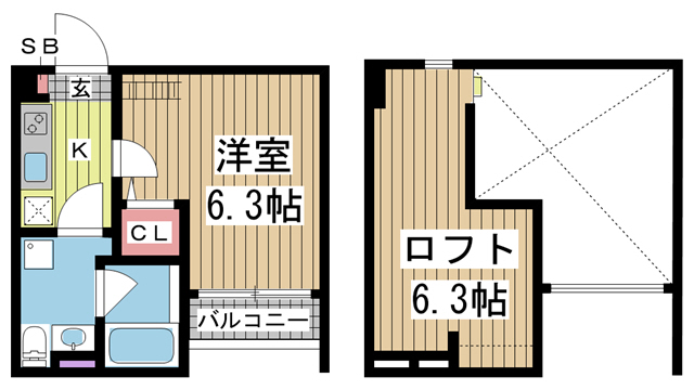神戸市須磨区中島町(山陽電鉄線東須磨)のアパート賃貸物件 間取画像